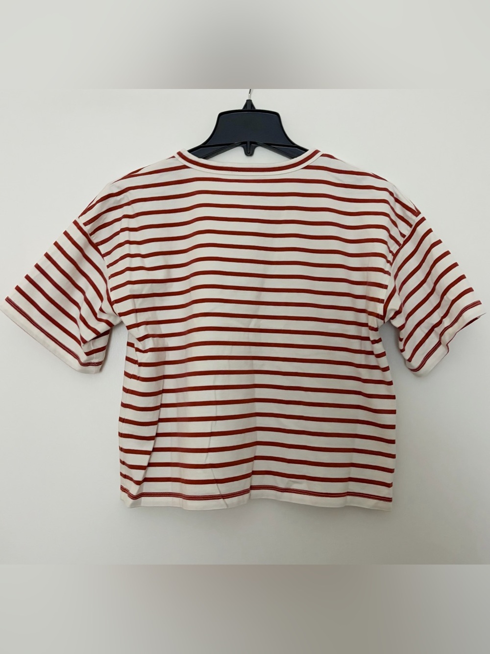 Madewell everyday boxy striped red and white cropped t-shirt - Picture 2 of 6